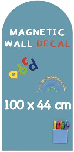 HeatPomelo Magnettafel Kinder Selbstklebend - 100 x 44 cm Bogen Magnetwand Folie, Matte Tafelfolie Wandtattoo für Kinderzimmer (Seladongrün)