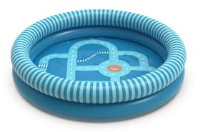 Quut - Dippy - Aufblasbarer Pool aus Premium-PVC (0,30 mm) – Spielerisch & Design ab 2 Jahren – 120 cm Durchmesser – Runde Kinder-Pool 2 Ringe (Ozeanstraße)
