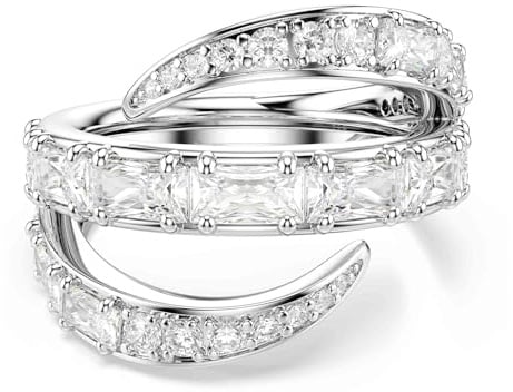 Swarovski Vienna Kollektion Ring, Mixed Cuts, Schwan, Weiß, Rhodiniert