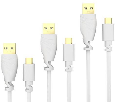 KabelDirekt – Micro USB Kabel – 3x 1m (USB 2.0, Ladekabel, Datenkabel, weiß) – TOP Series