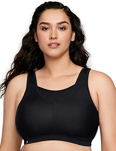 Glamorise Damen Hochleistungs Bustier Sport-BH, Schwarz,115C