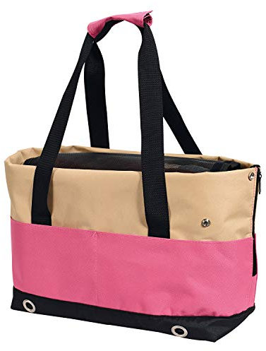 Arquivet Sac de Transport Rose pour Animaux de Compagnie - 40 x 22 x 28 cm - Sac à Suspendre avec Ouverture supérieure - Chiots et Autres Petits Animaux