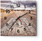 Modern Wanduhr USA Route 66 Reise 30x30cm Quadrat Klein Wand Uhr Glas Analog Zimmeruhren Küche Büro Wohnzimmer Glasuhr Wall Clock Dekoration Design Wanddekoration Küchenuhr C4AC30x30-2712