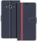 COODIO Coque en Cuir pour Samsung Galaxy Xcover 3, Étui Housse Pochette Fonction Stand pour Samsung Galaxy Xcover 3, Bleu Foncé/Rouge