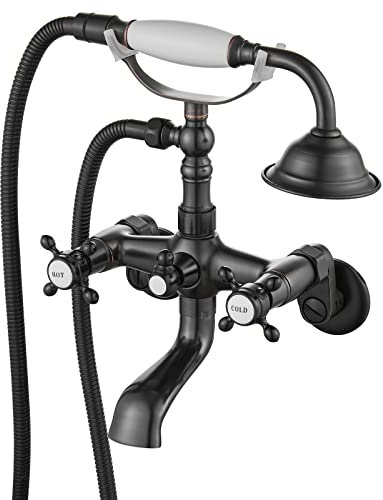 Rain Shower System Gewindeadapter Verlängerungsrohr Clawfoot Tub Faucet Matte Black Wall Mount