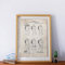 Nacnic - Poster Vintage Patente Papel Higienico - Lámina Decorativa Plano Antiguo Rollo WC - Impresión Arte Mural con Ilustración Dibujo para Pared