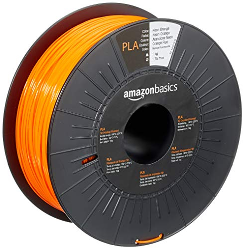 Amazon Basics 3D-Drucker-Filament aus PLA-Kunststoff, 1.75 mm, Neonorange, 1-kg-Spule