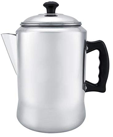 3L Aluminum Alloy Coffee Maker Pot Percolator Beverage Dispenser Tea Kettle with Protective Plastic Handles Top with Lid Used for Induction Cooker and Stove