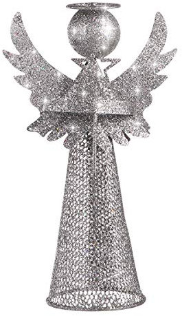 Weihnachtsbaum Topper 3D Engel Figur Treetop Silber Glitter Metall Weihnachtsbaum Weihnachten Desktop Ornament