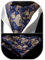 HISDERN Krawattenschal Marine Herren Paisley Hochzeit Ascot Krawatte Taschentuch Business Blumen Halstuch und Einstecktuch Set
