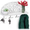 Relaxdays Wandgarderobe mit Ablage, Antik Design, 4 Doppelhaken, Schlüsselbrett, Gusseisen, HBT: 23x39x11,5 cm, weiß, Holz, 1 Stück