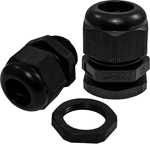 Lumonic 10x presse-étoupe M25 PG16 IP67 métrique d9-17mm I Passe-câble étanche en noir I Raccords, passe-tuyau M25 PG16