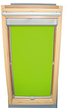 Rollo für VELUX Dachfenster THERMO Alu-Rückseite Abdunkelung Komfort Premium für TYP VL/VG/VX - 085 Typ II - Baujahr bis März 1983 - Farbe Limone - BLENDE + Haltekrallen - KLICK Montage