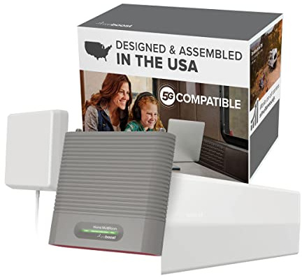 weBoost Destination RV - Cell Phone Signal Booster for Stationary Use | Boosts 5G & 4G LTE for All U.S. & Canadian Carriers - Verizon, AT&T, T-Mobile, more | Made in the U.S. | FCC Approved (470159)