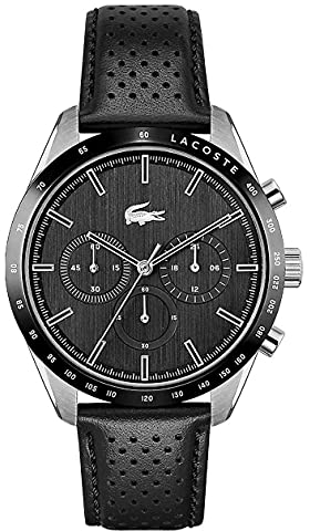 Lacoste Chronograph Quarz Uhr für Herren mit Schwarzes Lederarmband - 2011109