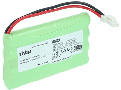 vhbw Akku Ersatz für Somfy MB-9.6V 8KR15/51 | MGH956375B für Schiebetorantrieb Torantrieb Drehtorantrieb (800mAh, 9,6V, NiMH)