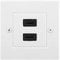 Akozon HDMI Wall Panel, HDMI Wall Socket, White Dual Port HDMI Wall Plate Panel Faceplate Wall Plate HDMI Socket Plug Jack Outlet Decorative Face Cover Mount Panel for Hotel Home Office Building