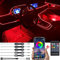 TABEN Auto Atmosphärenlicht Kit Musiksynchronisation Mehrfarbig RGB 16 Millionen Farben 6 Meter Glasfaser USB-Ambientebeleuchtung Kit, drahtlose RF-Fernbedienung und Bluetooth-App-Steuerung DC 12V