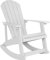 Flash Furniture Savannah Schaukelstuhl aus Polyresin und Holz, wetterfest, weißes Polystyrol, Edelstahlbeschläge