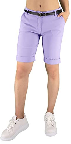 JOPHY & CO. Pantalone Donna Bermuda con Cintura e Tasche (cod. 3009) (S, Lilla)