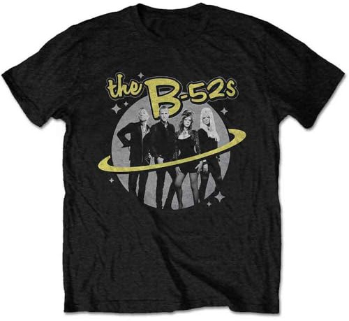 B52's T Shirt Saturn Photo Band Logo Official Mens Black