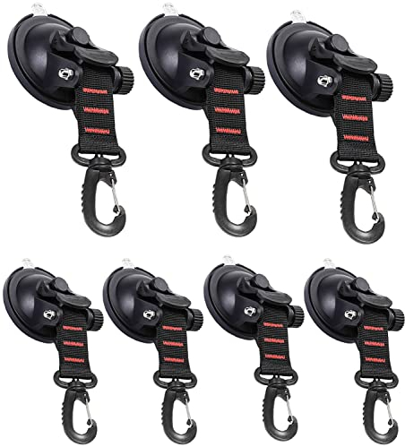 Saugnapf Camping Set, 7 Stück Saugnapf Haken Camping Saughaken bis 25 KG, Auto Spanner Multifunktionaler Saugnapfhalterung mit Befestigung Haken Festbinden für Wohnmobil, Haushalt, Werkstatt