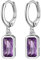 Suplight 925 Sterling Silber Februar Birthstone Hoop Dangle Ohrringe Smaragd Cut erstellt Amethyst Kristall Tropfen Ohrringe für Frauen Mädchen