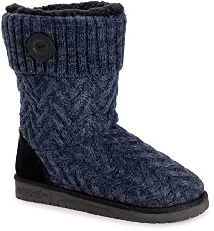 MUK LUKS Stivali Janet Donna, Blu navy/nero, 37 EU