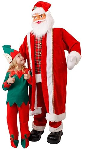 Babbo Natale canta e balla a grandezza naturale, 152 cm, espositore unico con 5 canzoni diverse