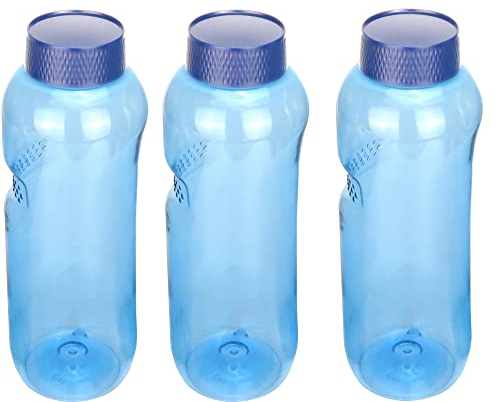 Spar Set 3x 0,75L Tritan Trinkflaschen Greiner BPA frei enthält neue blaue Deckel mit integrierter Dichtung