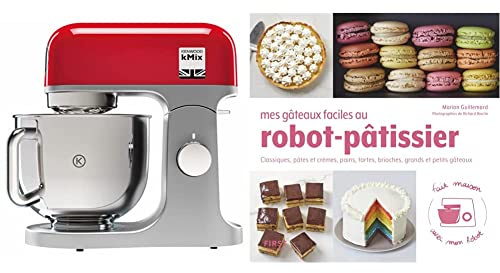 Kenwood kMix KMX750RD, Robot Pâtissier Multifonctions Avec Bol en Acier 5 L, 1000 Watt, Rouge & Mes Gâteaux Faciles - Classiques, Pâtes et Crèmes, Pains