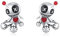 Voodoo Puppen Halloween Ohrringe - Sterling Silber Gothic Schmuck - Absolvent Geschenk für Muttertag Damen