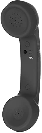 sourcing map Retro Telefonhörer Schnurloses Telefon Handy Empfänger für Mikrofon Lautsprecher Matte Schwarz