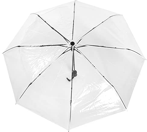 Yosoo Health Gear Transparenter Tragbarer Regen regenschirm. 8 Rippen Modische Leichte Automatische Drei Falten Faltung Voll Klar Auto Öffnen Für Outdoor Reise Hochzeit
