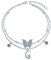 HOOHWE Bracelet de cheville pour femme - En argent 925 - Réglable - Motif papillon et lune - Nœud celtique - Multicouche - Double couche - Bijou bohème, 9 bis 11 Zoll, Argent sterling, Zircone bleue