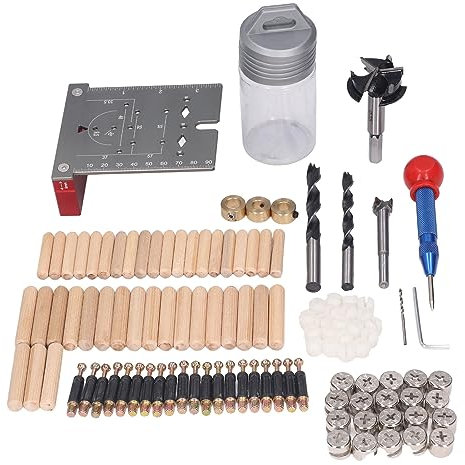 Trapano per Cerniera da 35 Mm ， Perforatrice per Cerniera Tassello per Alesatura ， Kit di Strumenti di Perforazione per Tasselli Guida per Installazione a Scomparsa in Lega di Alluminio Apri Foro