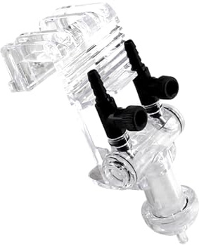 Hordion 2-Way Aquarium Air Check Flow Control, Check Valve, Switch Gang Valve, Aquarium Accessories for Splitter, Tank, Pump (Clear, Black)