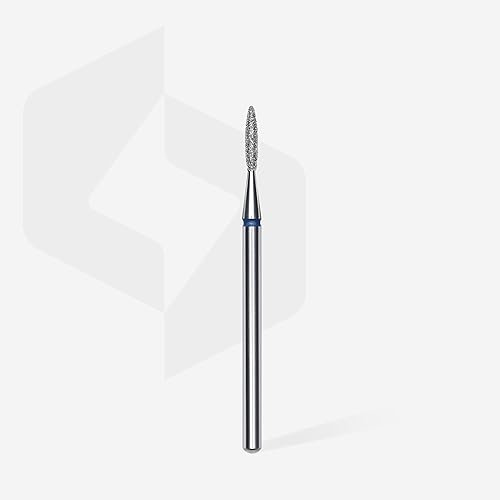 STALEKS PRO - DIAMANT BIT - Llama afilada (anillo azul) I Juego de fresa de uñas I Kit de lijado para lijadoras eléctricas I Punta de clavo para manicura y pedicura compatibles (FA11B016/8)