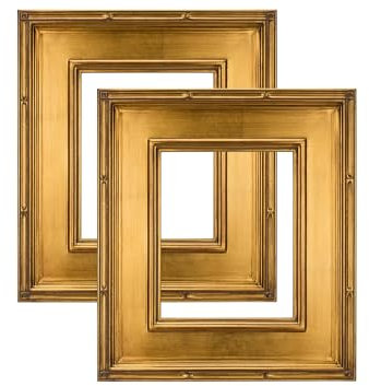 Creative Mark Museum Plein Aire Kunstvoller Bilderrahmen, 28 x 35 cm, Blattgold, handgeblättert, hochwertiger Rahmen im antiken Stil, offene Rückseite, ohne Glas oder Rückseite, 2 Stück