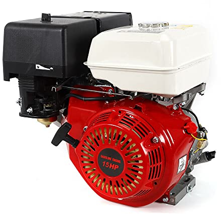 CCGOT 15 PS 9,7 kW Benzinmotor Standmotor Kartmotor Antriebsmotor mit 25 mm Ø Welle,420CCM Gokart mit Motor Pocket Bike Benzin Motor 4 Takt,Zugstart,Effizientes Kühlsystem