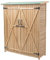 GYMAX Capanno per Attrezzi da Giardino, in Legno di Abete, con Serratura, Tetto Spiovente in Asfalto, Doppie Porte e Scaffali, per Cortile, Patio, 140 x 50 x 162 cm, Naturale