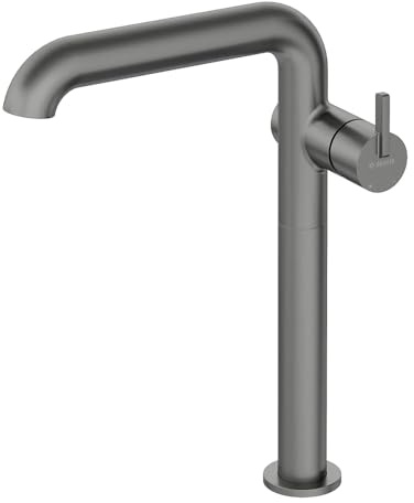 Lomadox Waschtischarmatur Waschbeckenarmatur für Aufsatzbecken, 30,5cm hoch, titaniumfarben