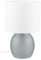 Trio Leuchten Tischleuchte Vela 517900111, Sockel Glas Grau, Schirm Stoff Weiß, exkl. 1x E14