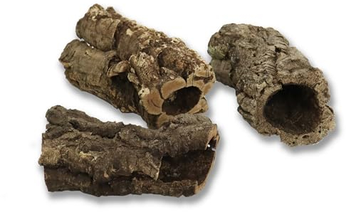 sphagnum-shop.com Korkeiche Rinde Korkröhren 3 Stück 15-20cm lang ca. 3-7cm Innendurchmesser Korknetz Naturkorkrinde Terrarium Modellbau Deko