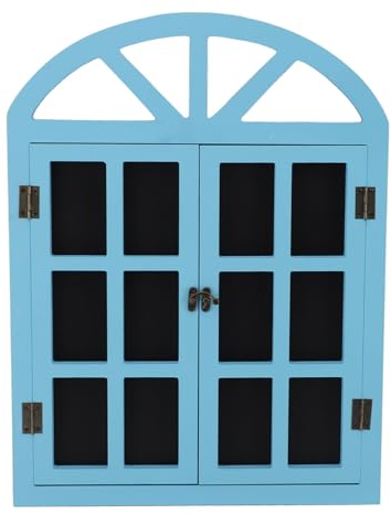 HUAOSN Pizarra de Cocina Enmarcada Vintage, Tablero de Mensajes con Diseño de Ventana Falsa, Pizarra para Pared, Pizarra Decorativa para Pared de Tienda, Hogar (40x1,5x52cm)