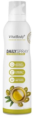 VitalBodyPLUS® DailySpray natives Olivenöl extra, 800 Portionen, Pfannenspray zum Braten, Grillen & Verfeinern, für gesundes Kochen, Non-Stick cooking spray mit Olivenöl