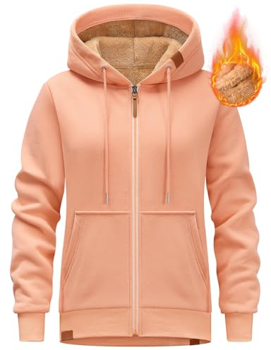 Lonya Felpa Donna con Zip Inverno Elegante Pile Felpe Cappuccio Giacca Sportiva Sweatshirt Casual Classico Cerniera Hoodie
