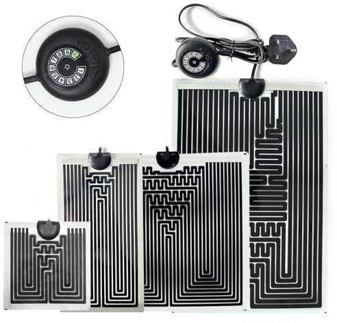 EWENYS reptile heat mat with 10 level temperature control, terrarium heat warm mats for PET Tortoise/Snakes/Lizard/Gecko(Long 7W)