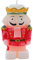 Dekokerze als Nussknacker mit Krone, Weihnachtskerze, Nußknacker - Kerze, Figurenkerze als Nußknacker - König in rot, L/B/H 4 x 6,5 x 11,5 cm.