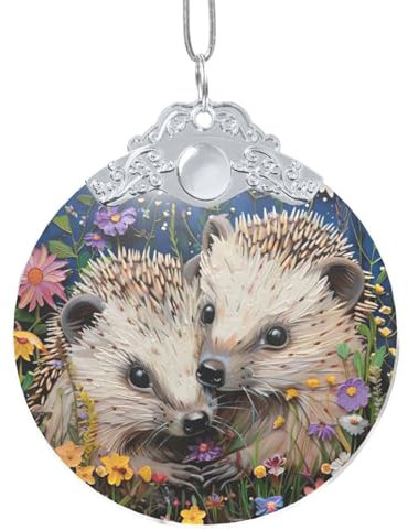 Blumen-Igel, festlich, hängend, rund, Weihnachtsanhänger, kreative Dekorationen für eine magische Weihnachtszeit